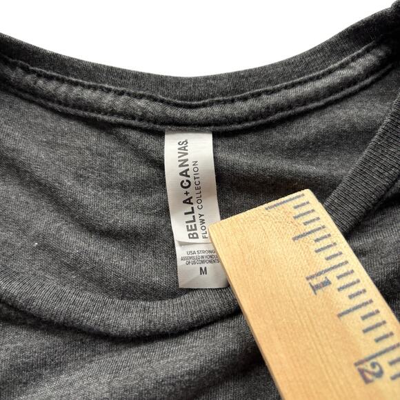 Bella + Canvas CrossFit Counter Culture Flowy Crop Tee Gray Graphic Star M - Picture 3 of 6